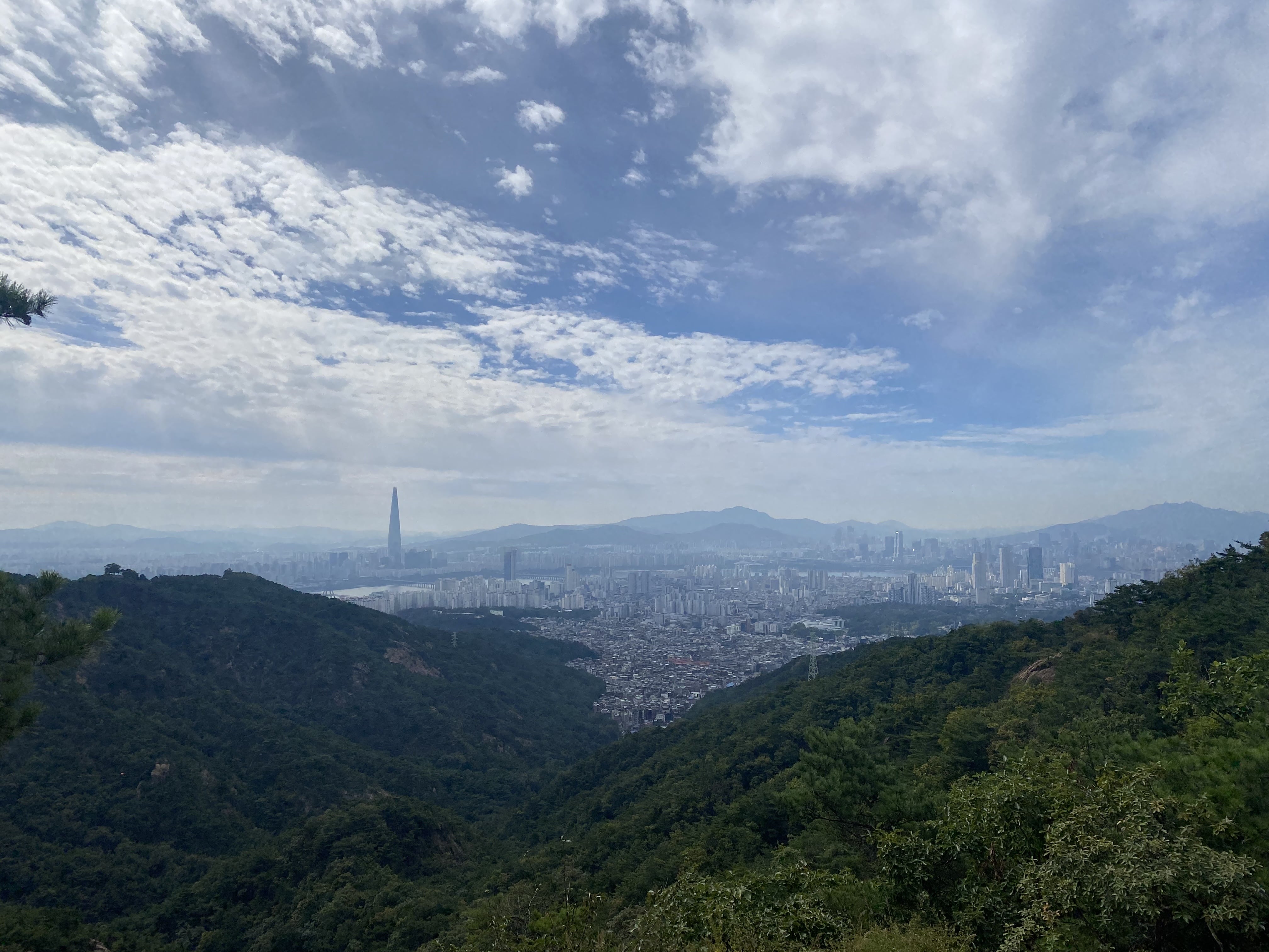 용마산 아차산 서울도심 뷰