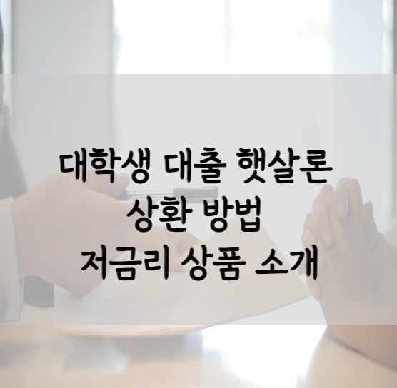 대학생 대출 햇살론 상환 방법 저금리 상품 소개