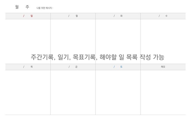 주간기록 다이어리
