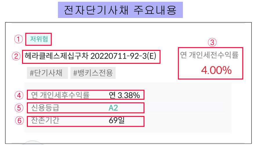 전자단기사채 주요내용