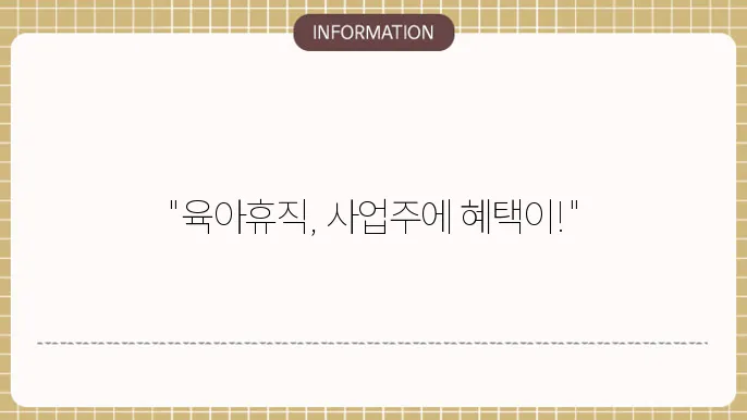 임신 중 육아휴직 사업주 지원금: 지원 조쫀구치