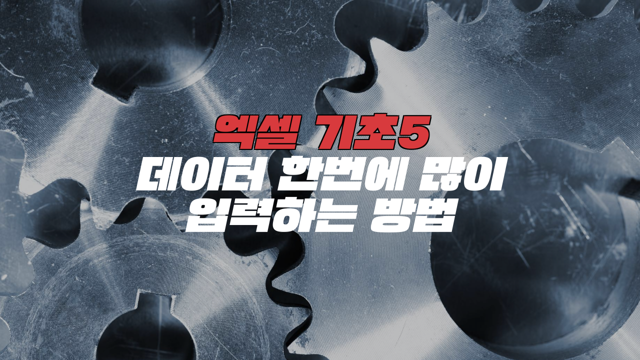  엑셀 기초 5_ 데이터 한번에 많이 입력하는 방법