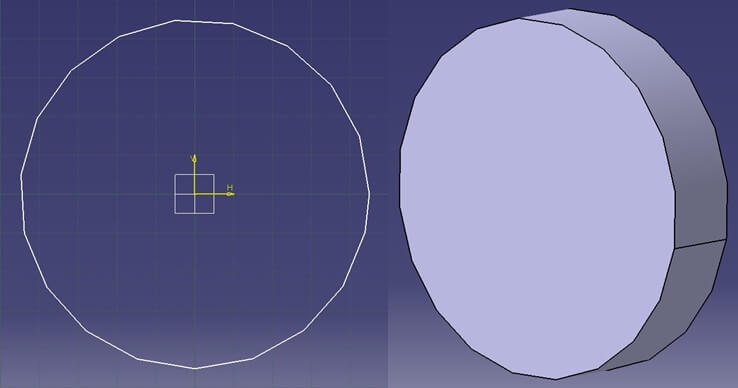 CATIA-2D-3D-Circle-각져보이는원