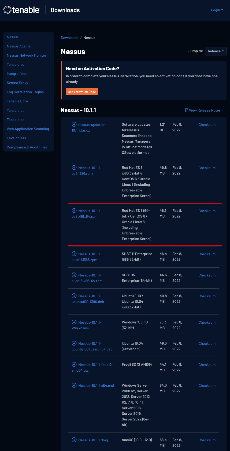 1. Nessus 설치 파일 다운로드하기