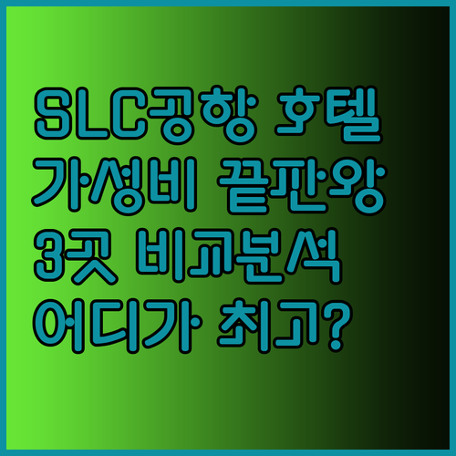 가성비 최고 솔트레이크시티 공항 호텔
