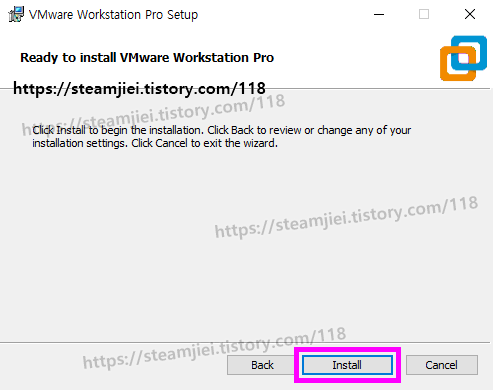 Ready to install VMware Workstation Pro