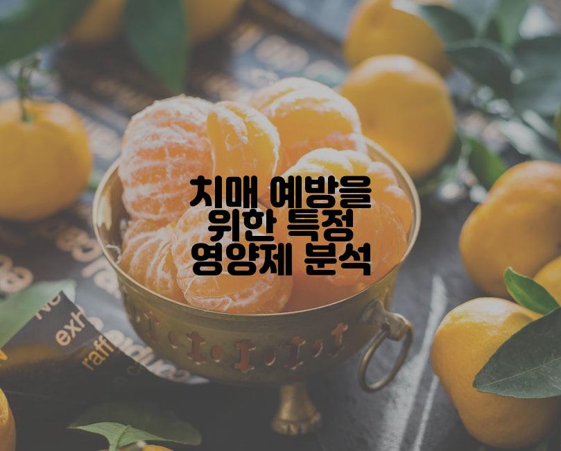 치매 예방을 위한 특정 영양제 분석