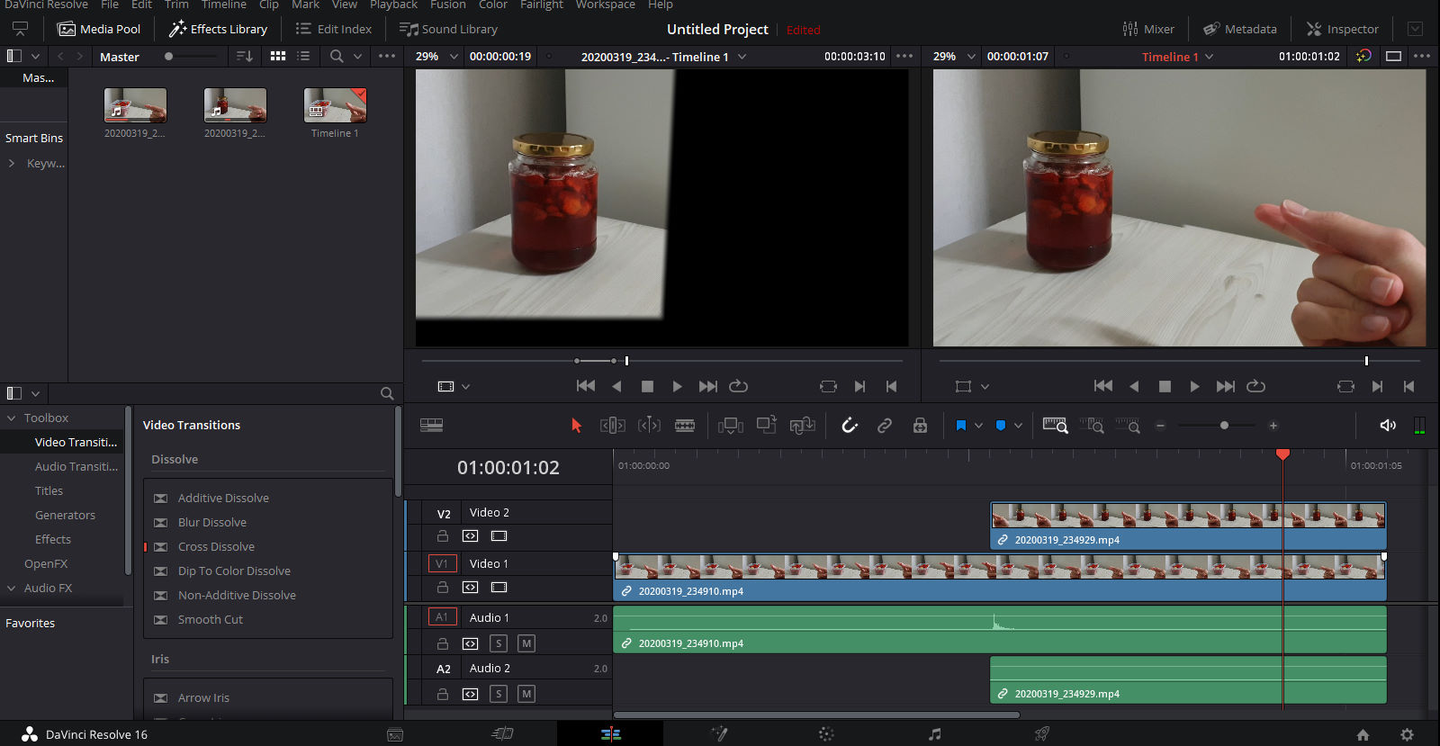 효과가 적용된 EDIT탭