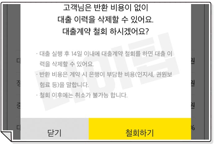 카카오뱅크 비상금대출 철회