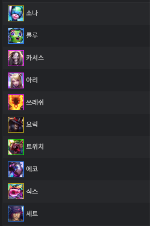롤체 10 이모코어 상징