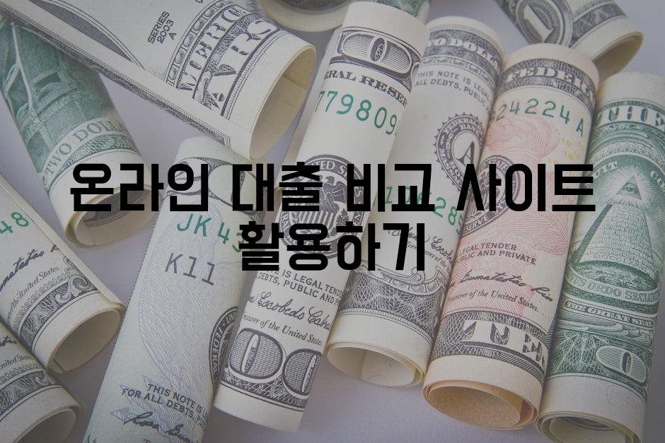 온라인 대출 비교 사이트 활용하기