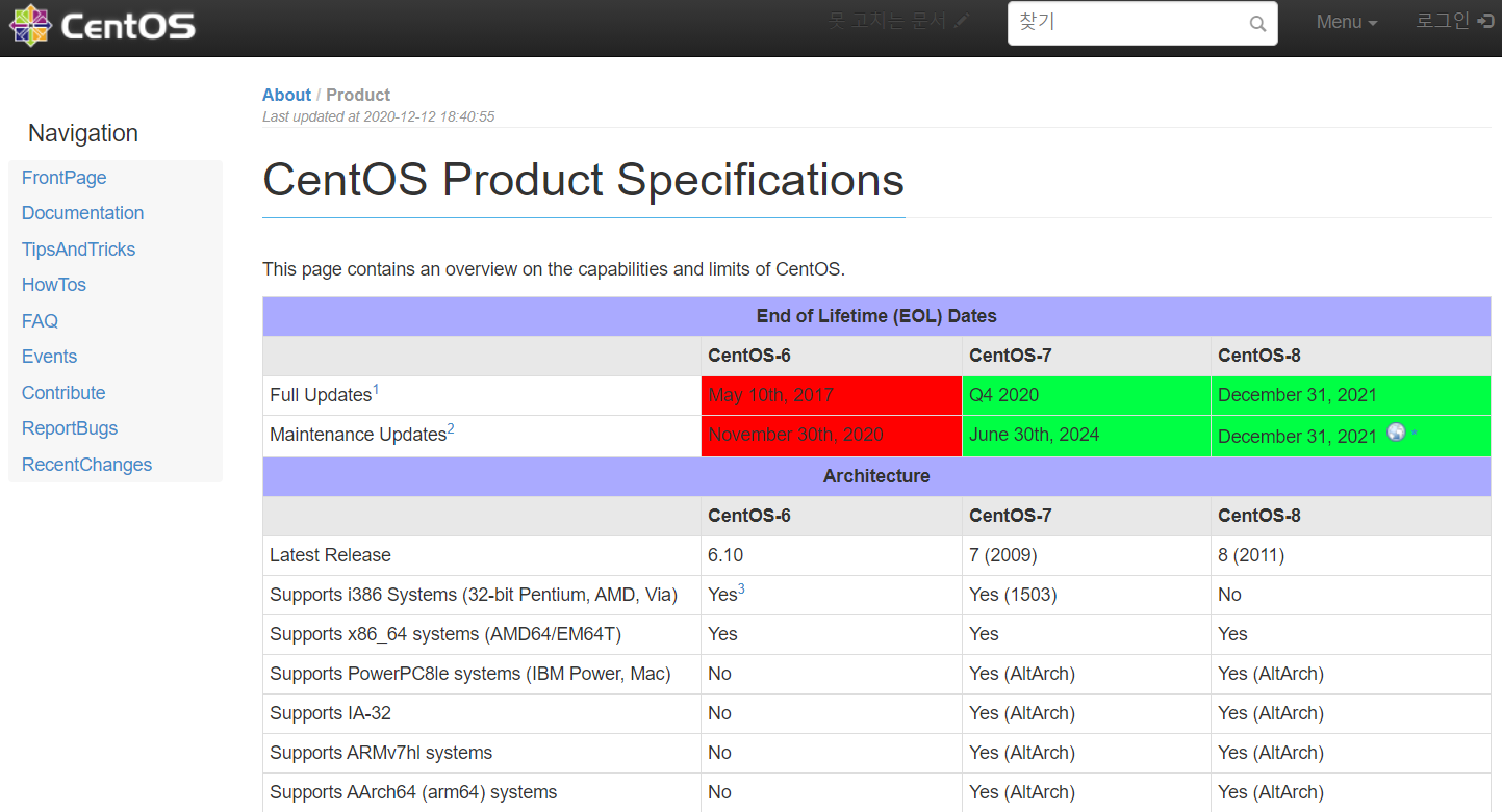  Linux) CentOS EOL 관련 이슈