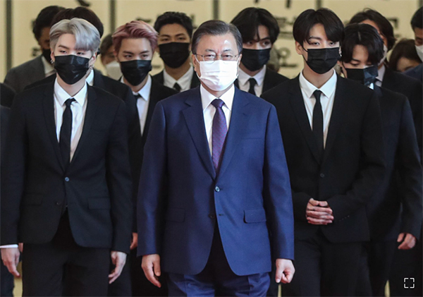 대통령과 BTS 멤버들