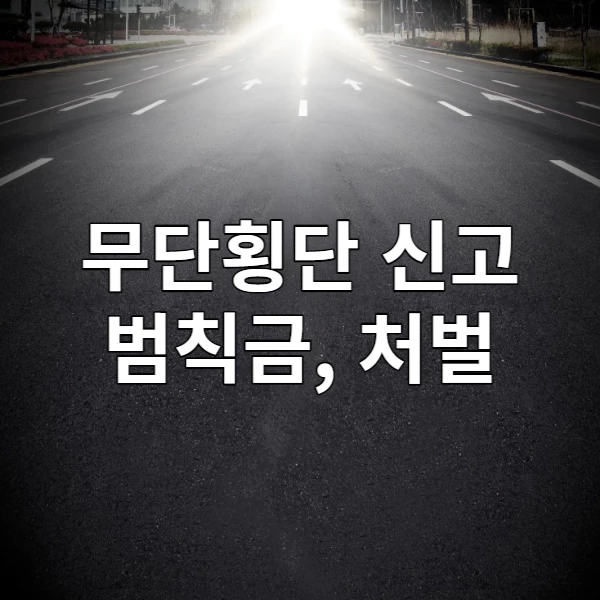 무단횡단 신고&#44; 범칙금&#44; 처벌