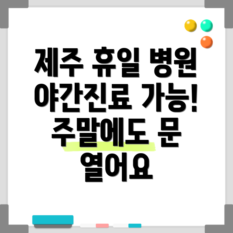 제주 한경면 휴일진료 병원