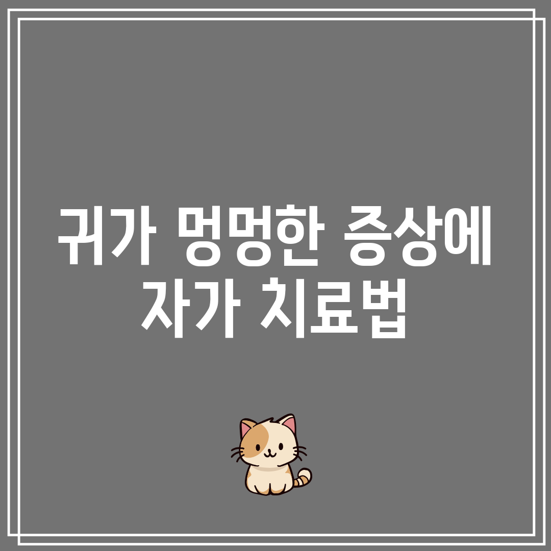 귀가 멍멍한 증상에 자가 치료법