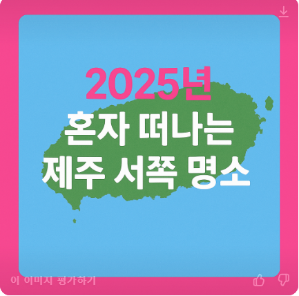 2025년 혼자 떠나는 제주도 서쪽 여행 명소 추천