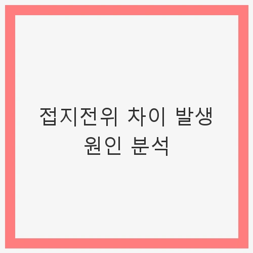 접지전위 차이 발생 원인 분석