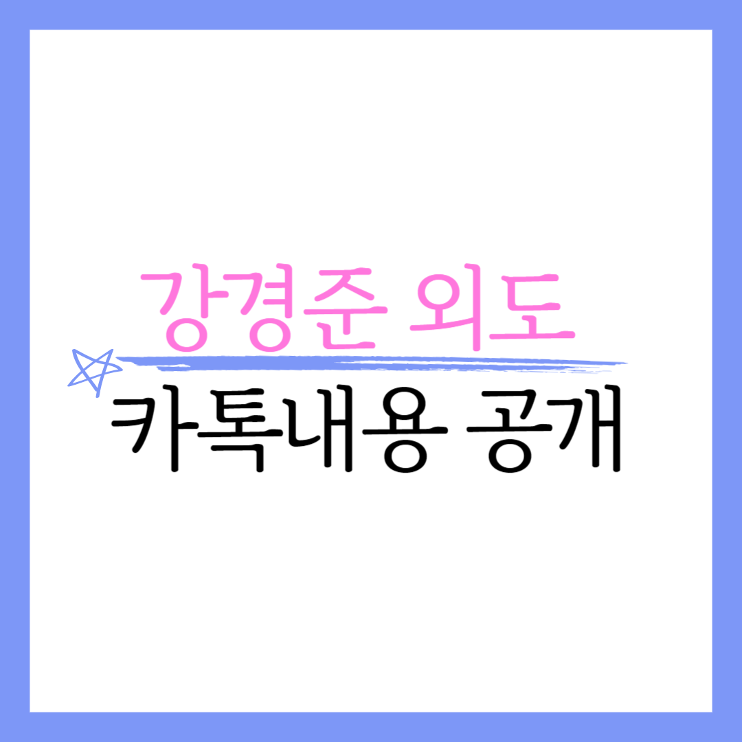 강경준 외도 불륜녀와의 카톡 대화 내용