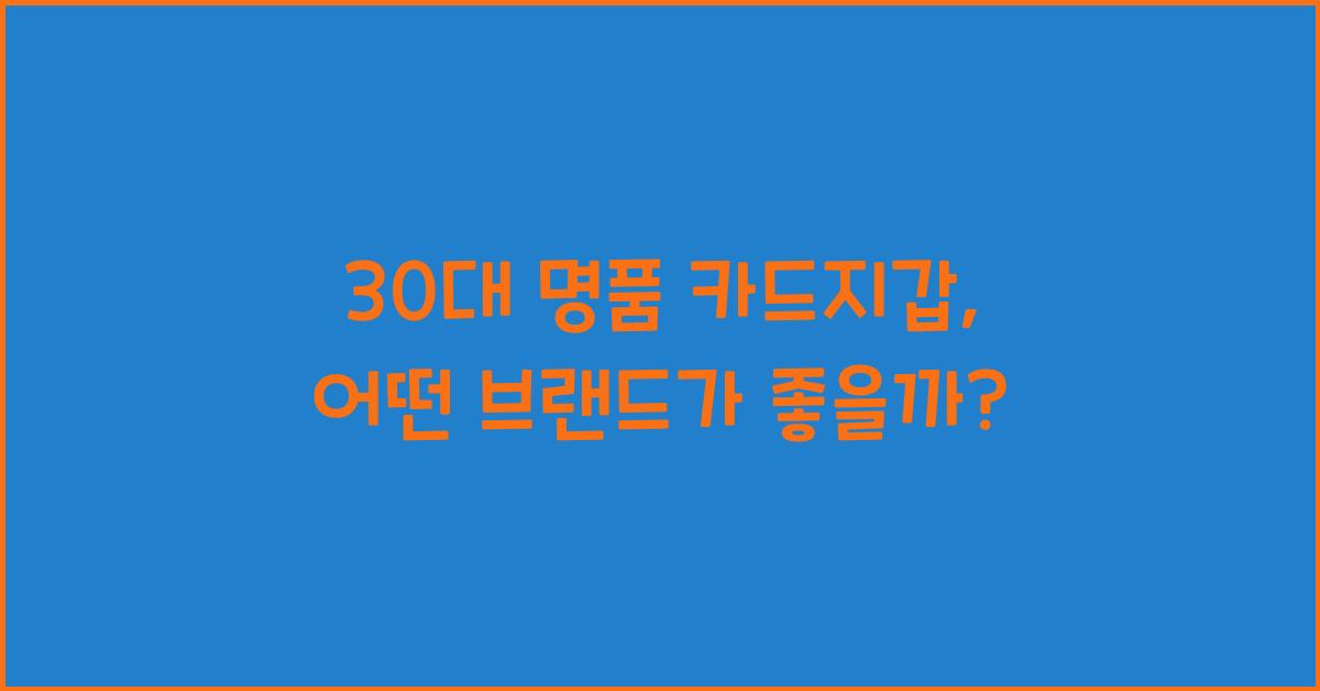 30대 명품 카드지갑
