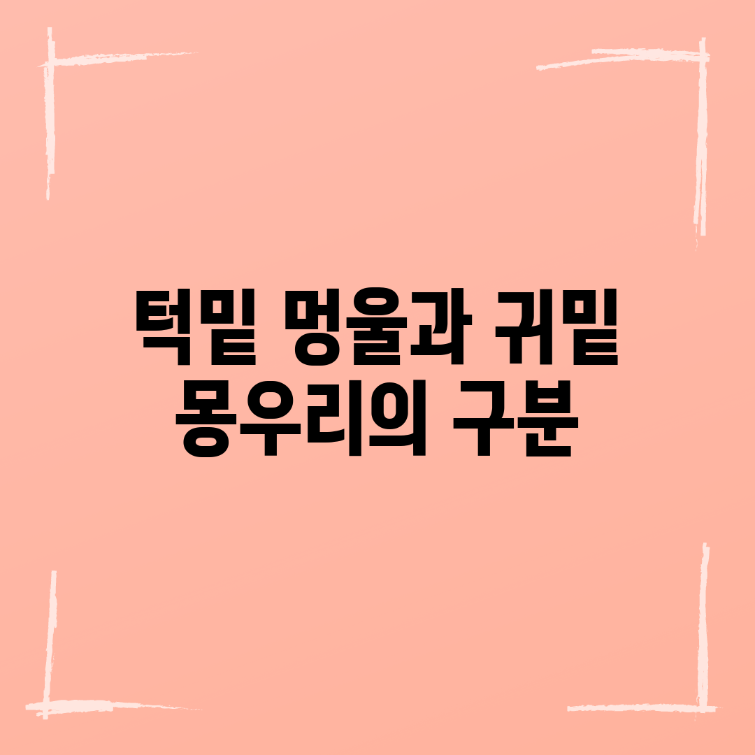 턱밑 멍울과 귀밑 몽우리의 구분