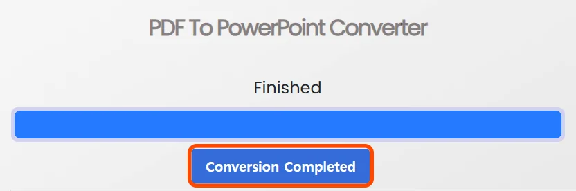 pdf를 ppt로 변환하는 사이트의 변환 완료 화면
