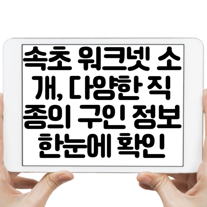 속초 워크넷 소개, 다양한 직종의 구인 정보 한눈에 확인하는 법