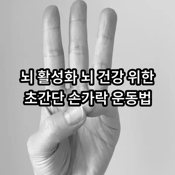뇌 활성화 뇌 건강 위한 초간단 손가락 운동법