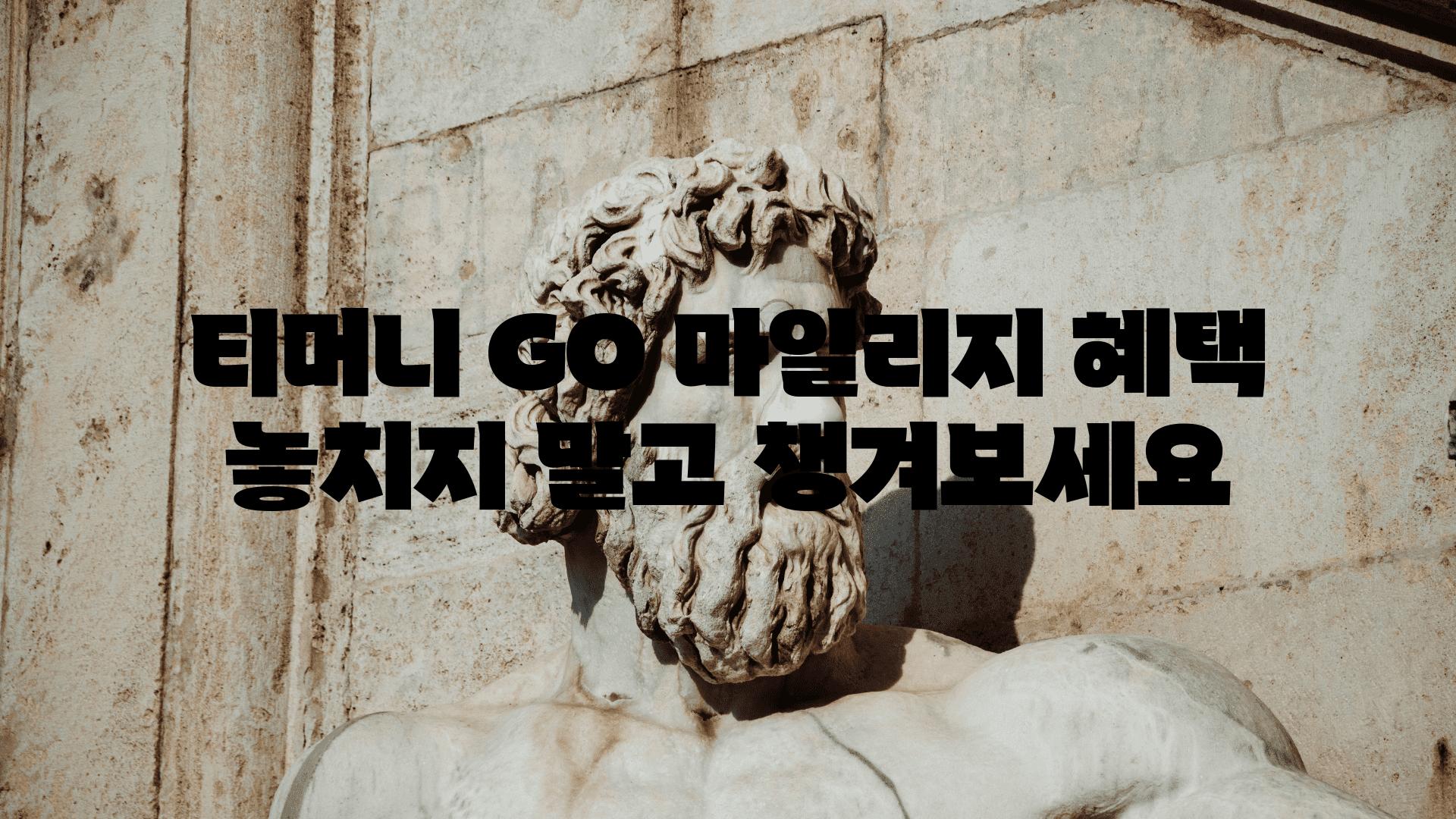 티머니 GO 마일리지 혜택 놓치지 말고 챙겨보세요