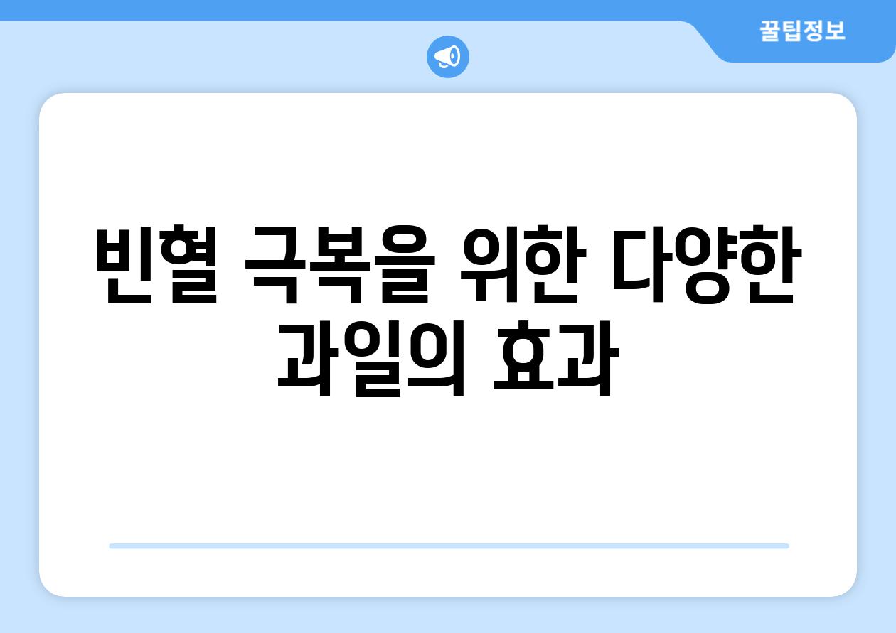 빈혈 극복을 위한 다양한 과일의 효과