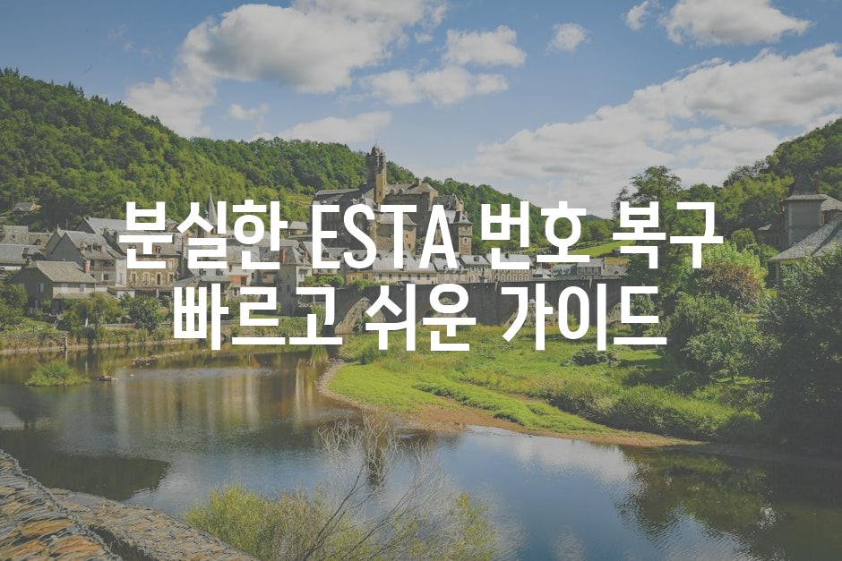 분실한 ESTA 번호 복구 빠르고 쉬운 가이드