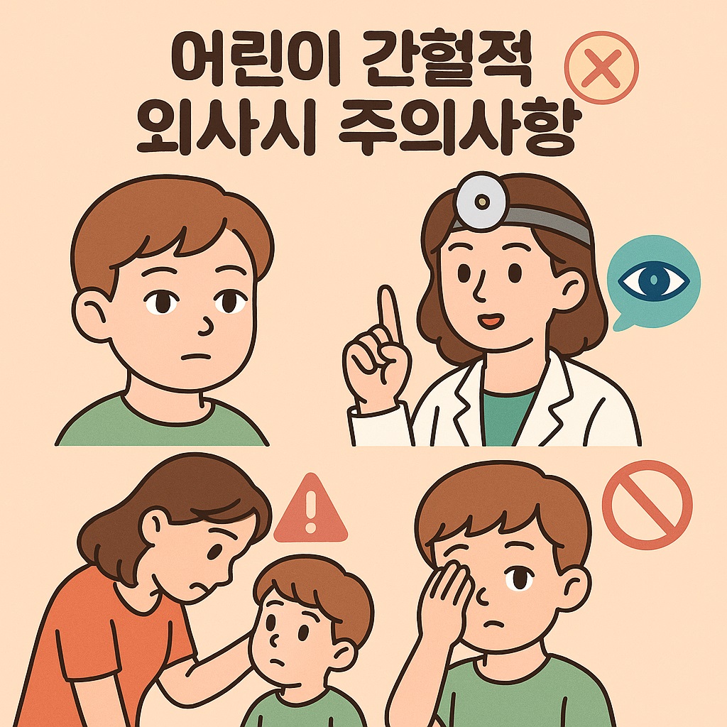 어린이 간헐적 외사시 주의사항에 대한 이미지