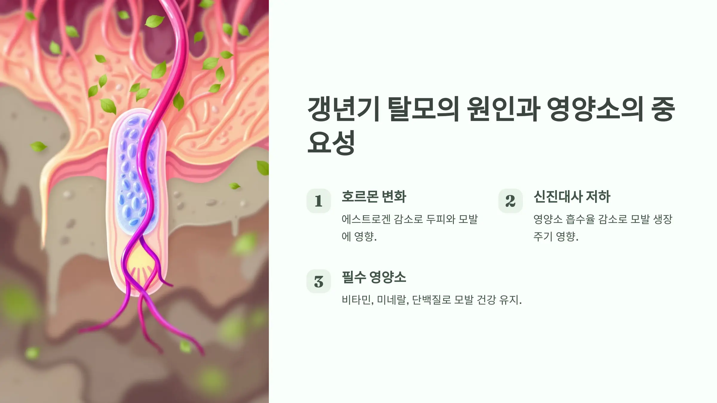 갱년기 여성 탈모, 이 영양소만 챙겨도 달라집니다 - 전문의 10인의 필수 영양소 추천