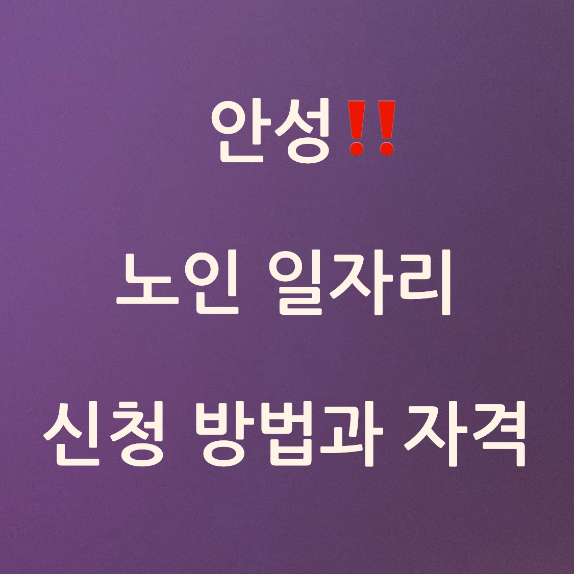 안성 노인 일자리 사진