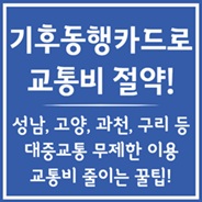 교통비 줄이는 꿀팁, 기후동행카드