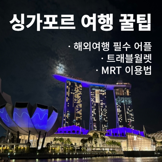 싱가포르 자유여행 꿀팁 해외여행 필수 어플, 트래블월렛, MRT 이용법