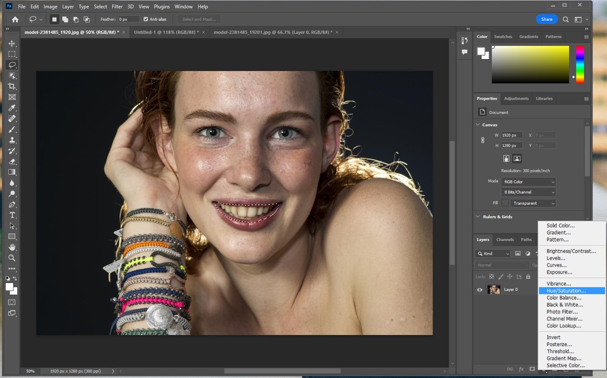 미백효과를 위한 효과 선택