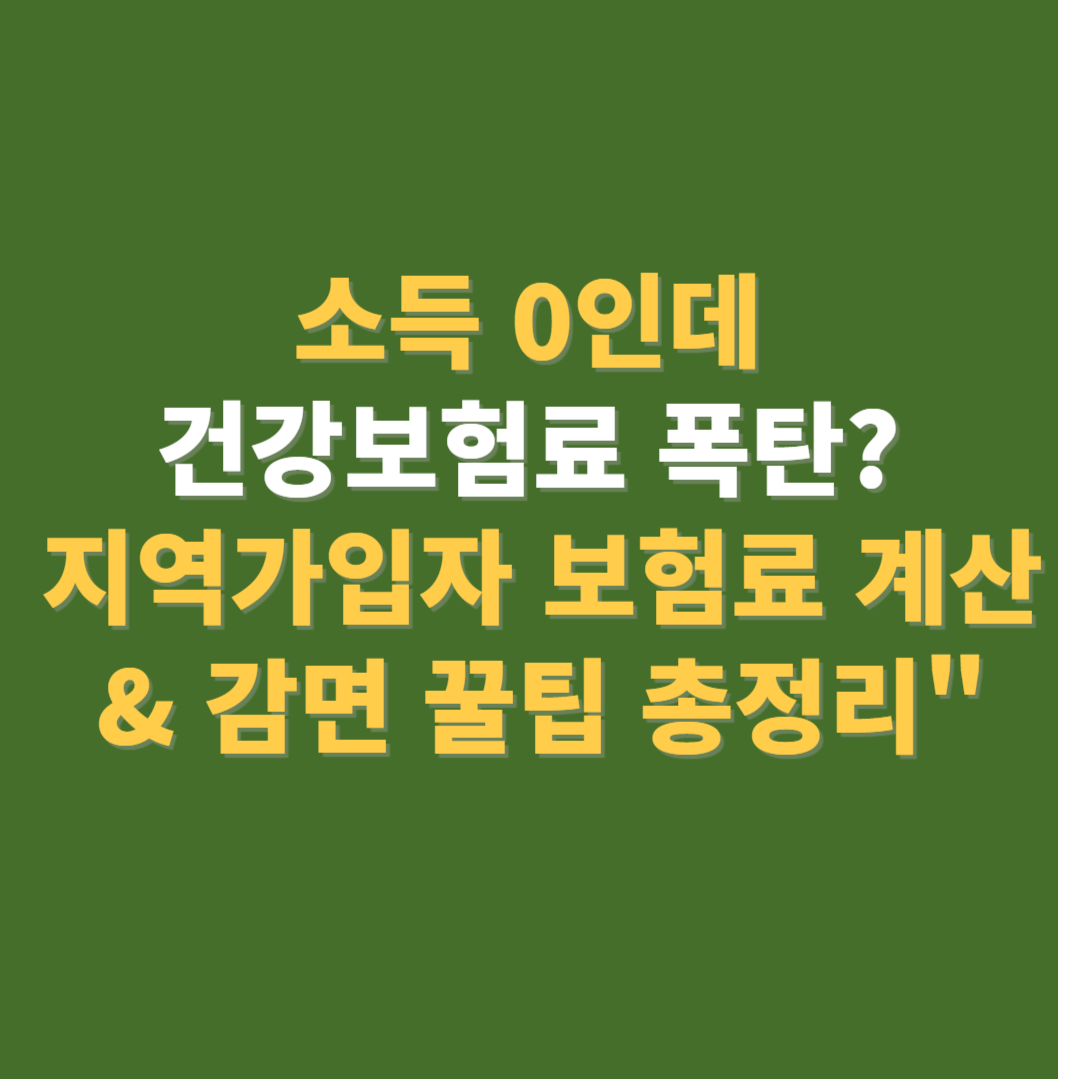 지역가입자 건강보험료 계산 감면 신청방법