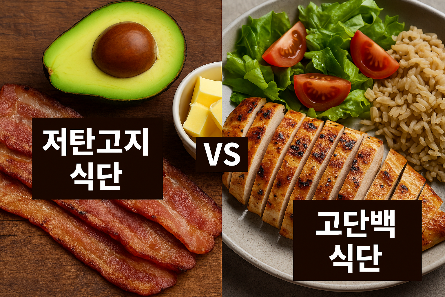 저탄고지 vs 고단백 식단 비교