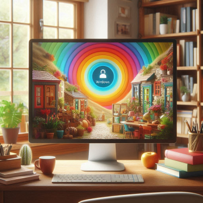 애니메이션 스타일로 디자인된 로그인 화면, 비밀번호 입력창