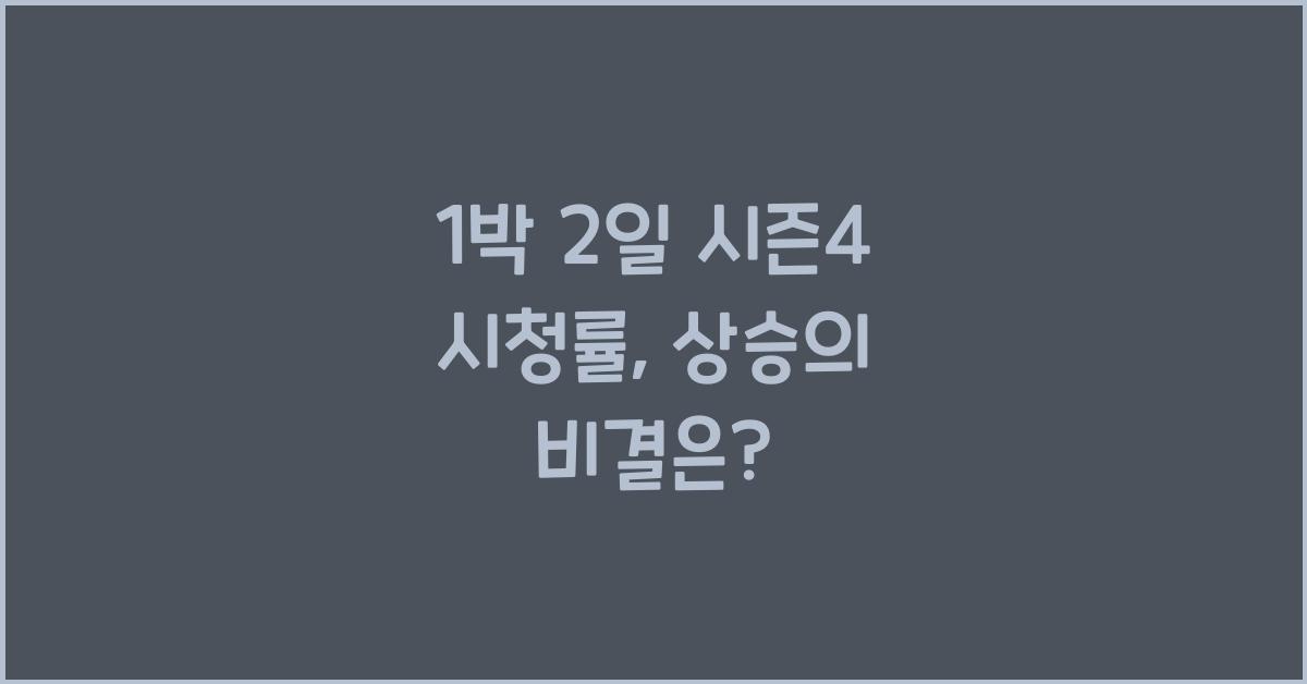 1박 2일 시즌4 시청률