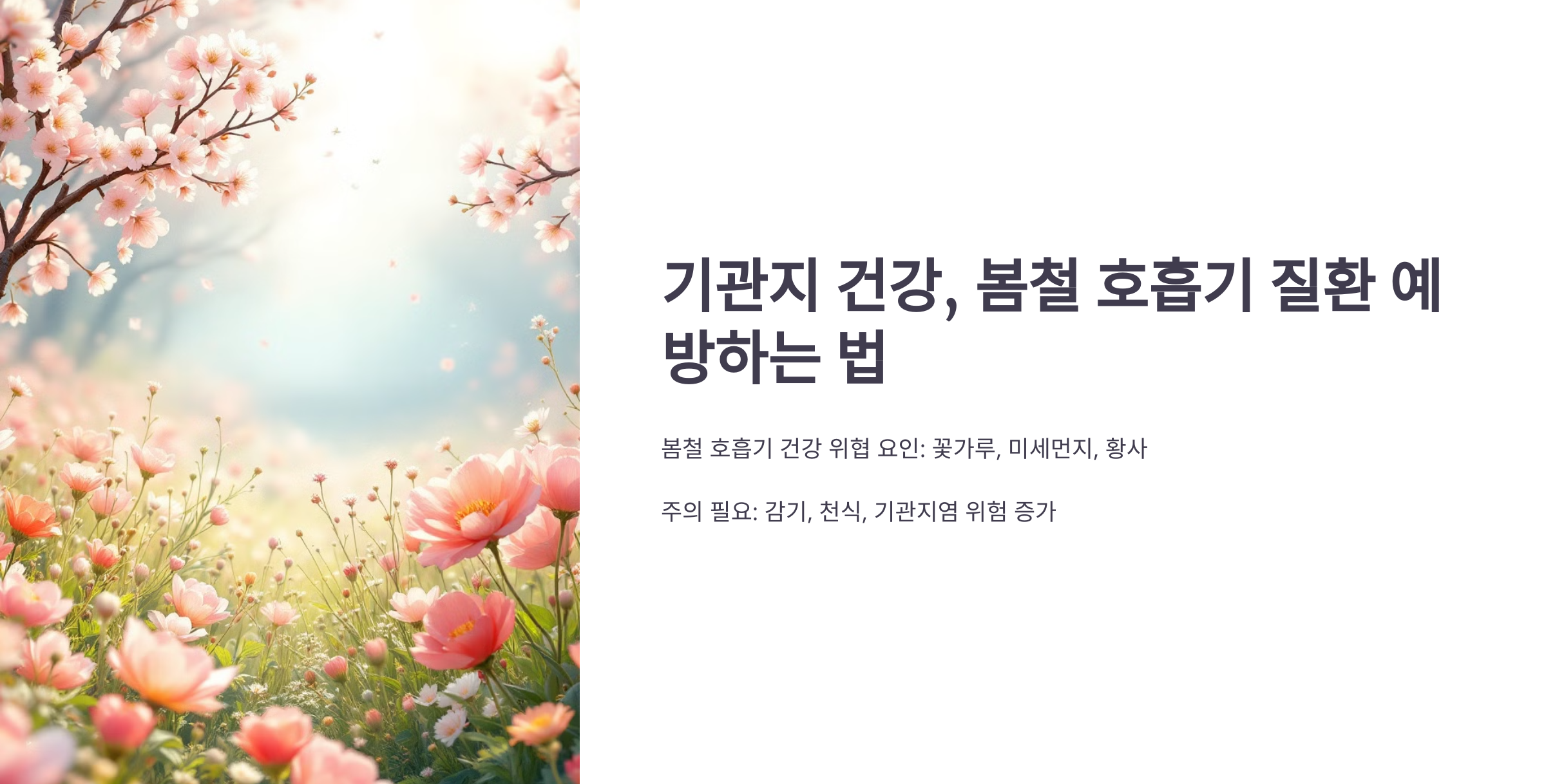 기관지 건강, 봄철 호흡기 질환 예방하는 법