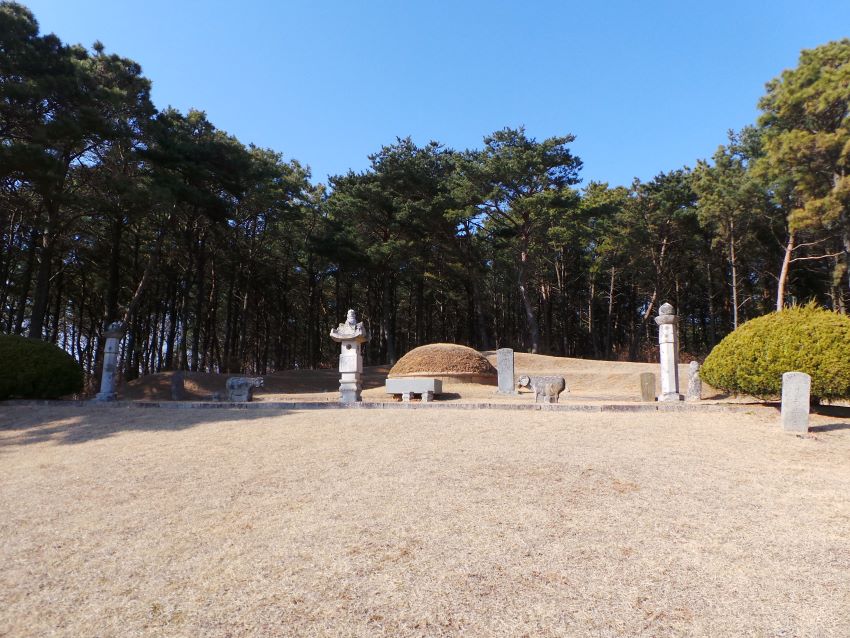 푸른 하늘&#44; 이규보 선생 묘역&#44; 뒤로는 우거진 소나무 숲&#44;