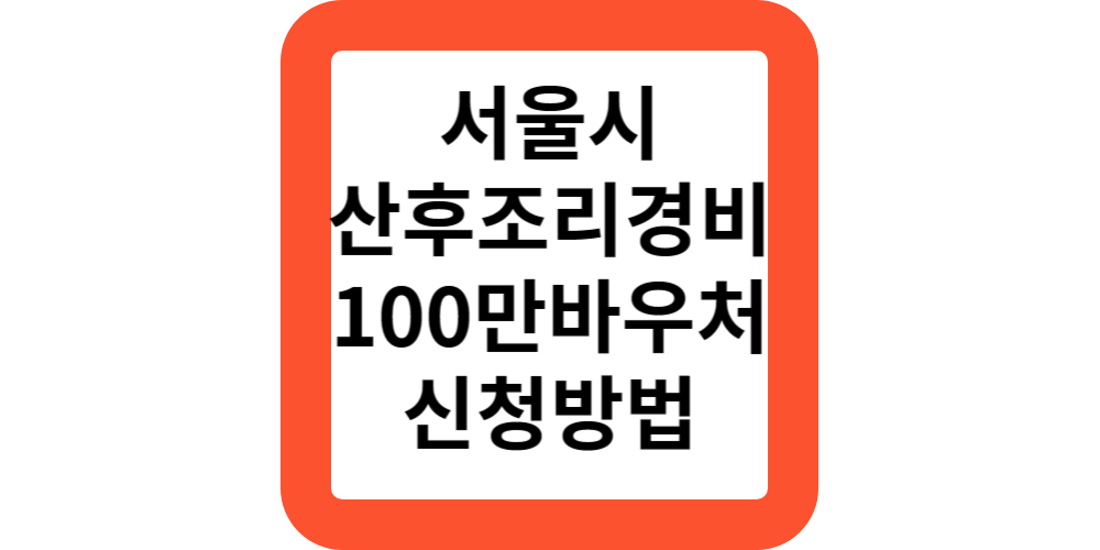  산후조리경비 바우처 대상 내용 조건 100만원 신청 방법(지원모음)