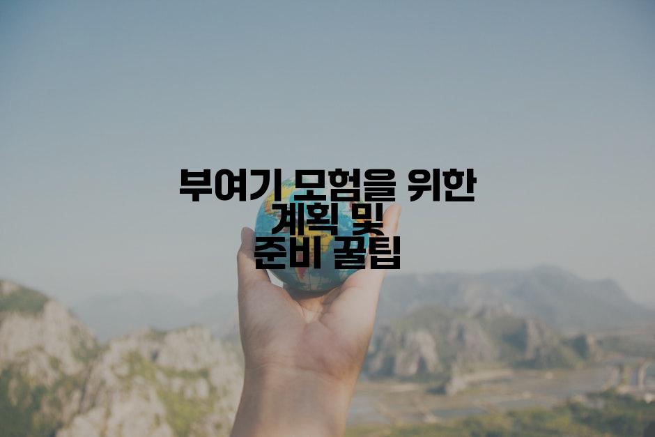 부여기 모험을 위한 계획 및 준비 꿀팁