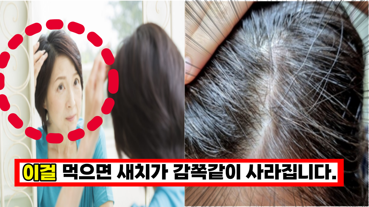 새치 염색 하시는 분들 이건 꼭 알아두셔야 합니다. 이걸 먹으면 새치가 감쪽같이 사라집니다.