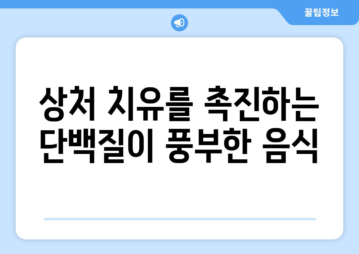 상처 치유를 촉진하는 단백질이 풍부한 음식