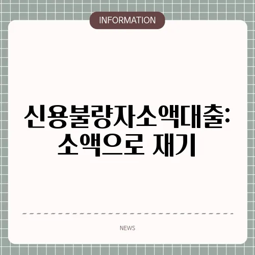신용불량자소액대출: 소액으로 재기