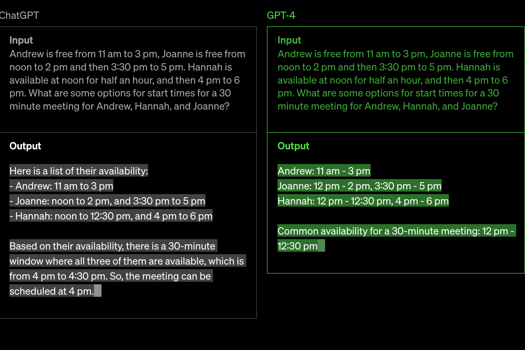 GPT4 정확해진 답변 설명 사진