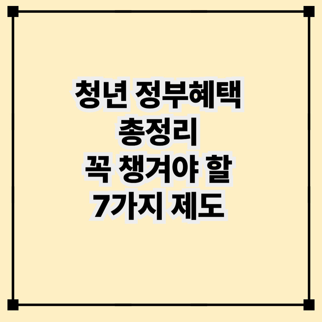 2025 청년 정부 혜택 총정리 ❘ 꼭 챙겨야 할 7가지 제도